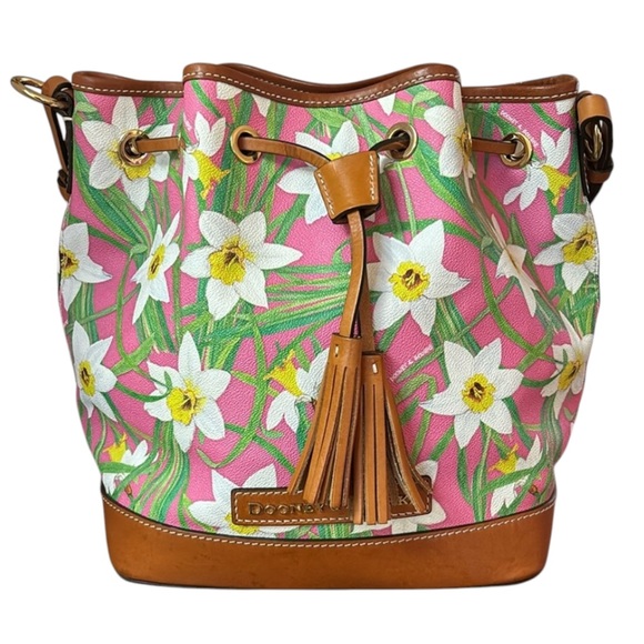 Dooney & Bourke Pink Daffodil Drawstring Bag Excellent Condition - Picture 15 of 15